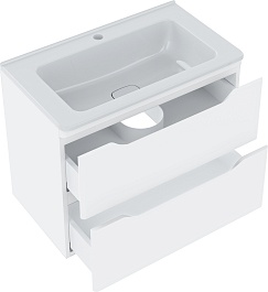 Vivon Тумба под раковину Shelly 70 подвесная белая матовая – фотография-7